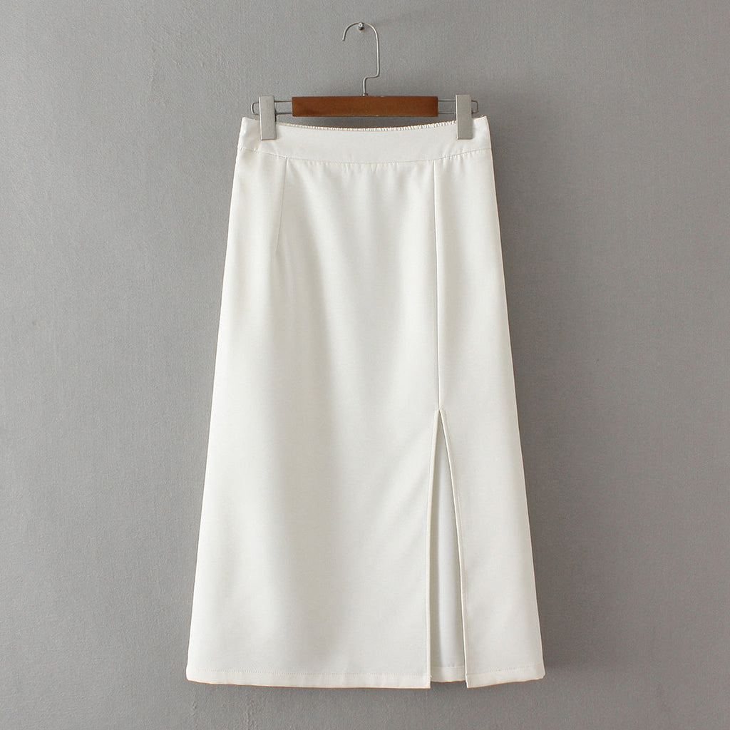 Plus Size Korean Slit Midi Skirt