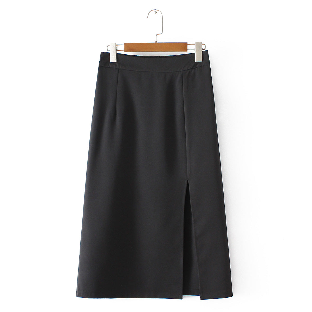 Plus Size Korean Slit Midi Skirt