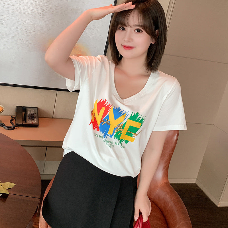 Plus Size V Neck Tee (EXTRA BIG SIZE)