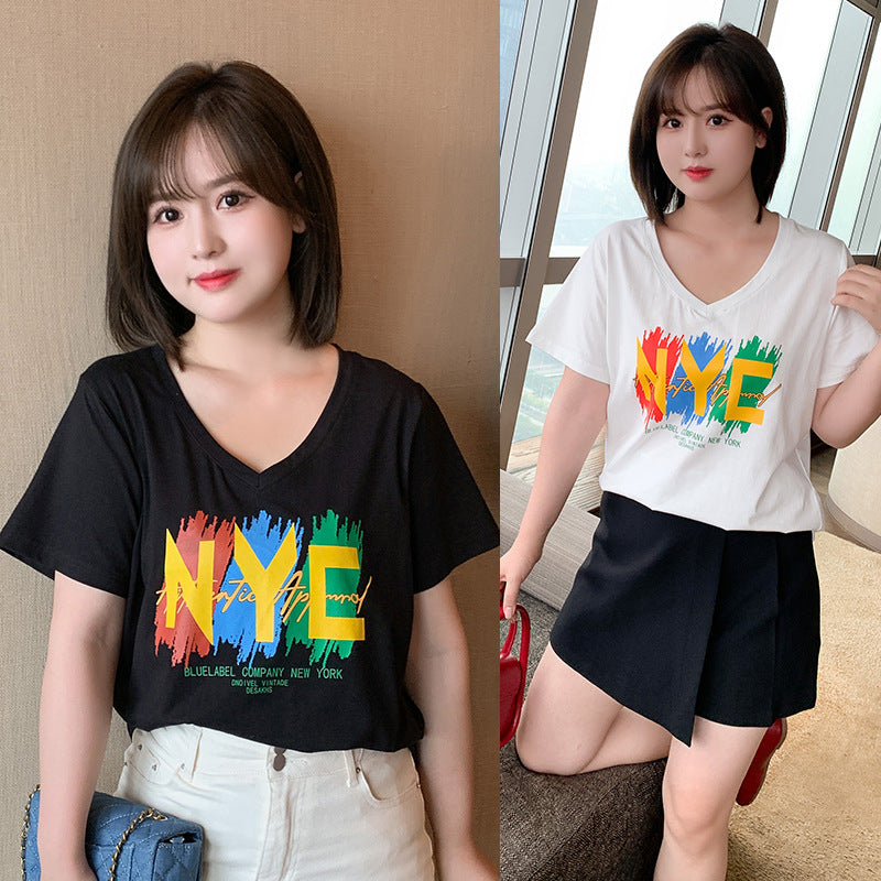 Plus Size V Neck Tee (EXTRA BIG SIZE)