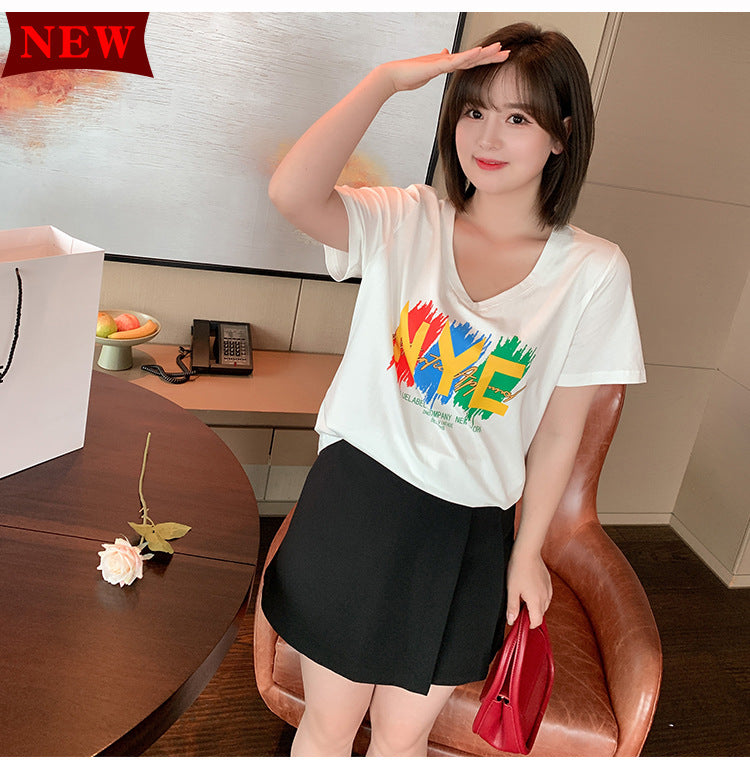 Plus Size V Neck Tee (EXTRA BIG SIZE)