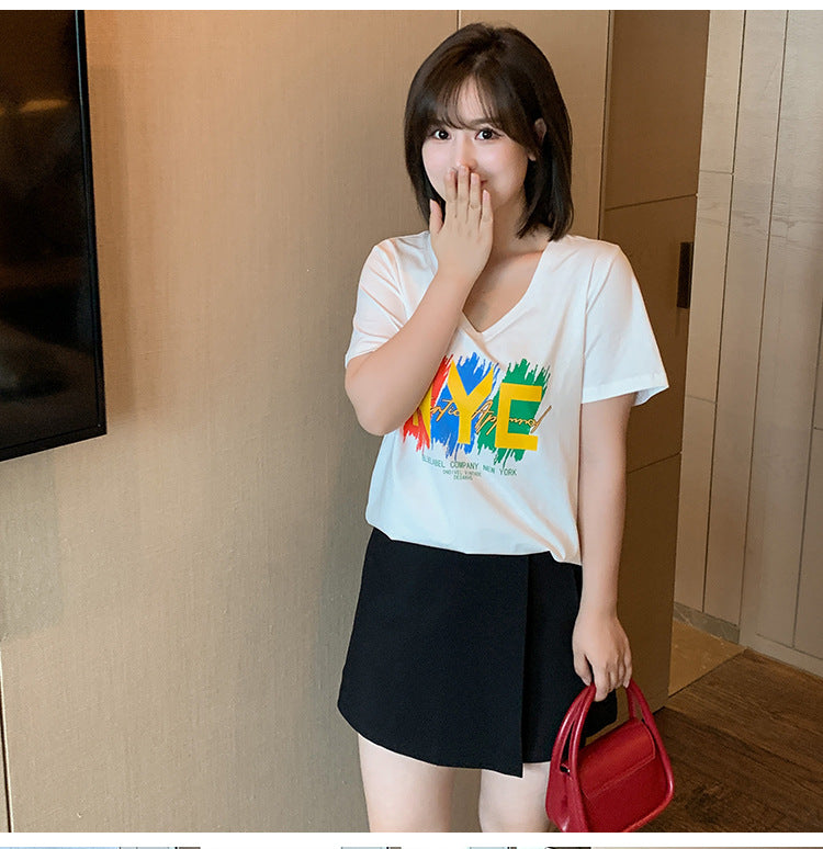 Plus Size V Neck Tee (EXTRA BIG SIZE)