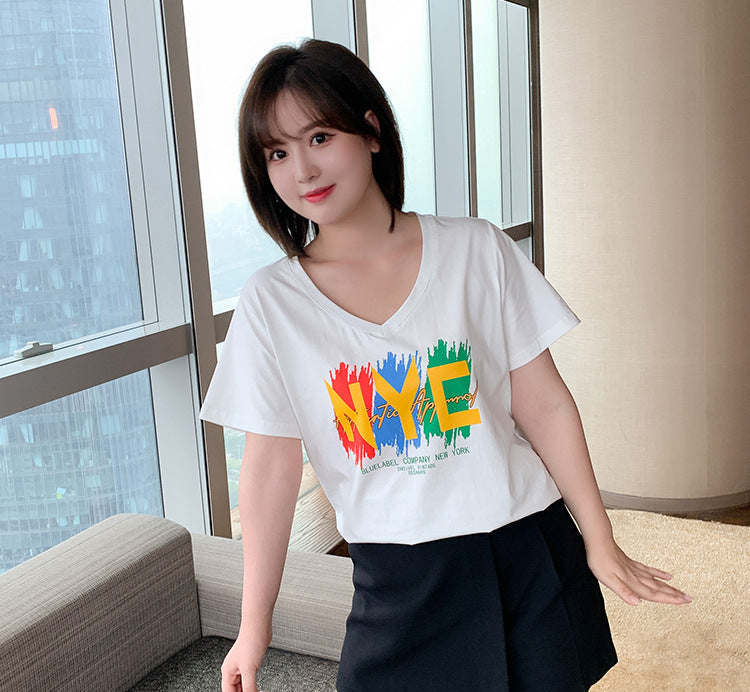 Plus Size V Neck Tee (EXTRA BIG SIZE)