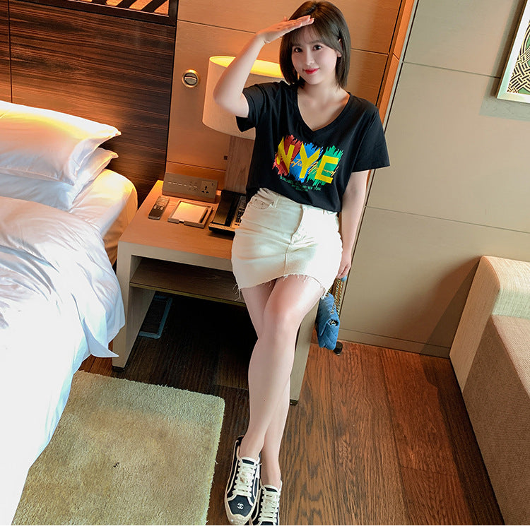 Plus Size V Neck Tee (EXTRA BIG SIZE)