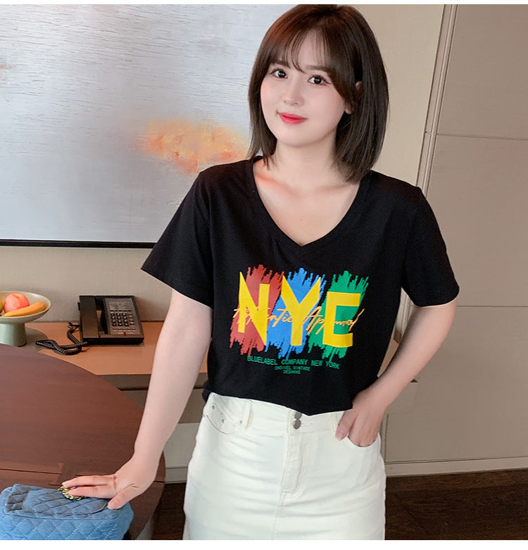 Plus Size V Neck Tee (EXTRA BIG SIZE)