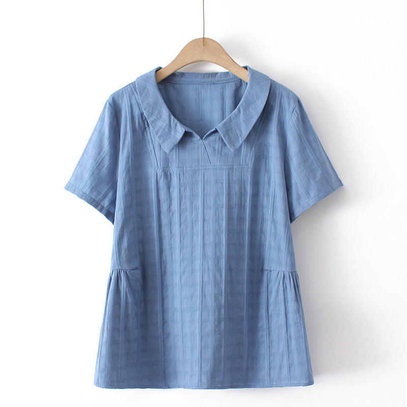 Plus Size Korean Textured Shirt Blouse (EXTRA BIG SIZE)