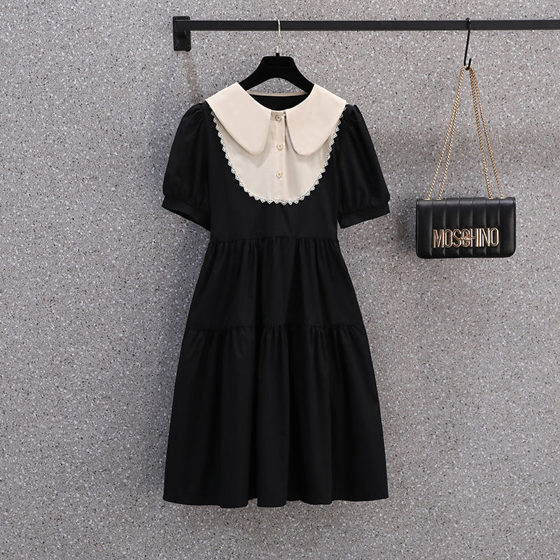 Plus Size Korean Doll Collar Shirt Dress