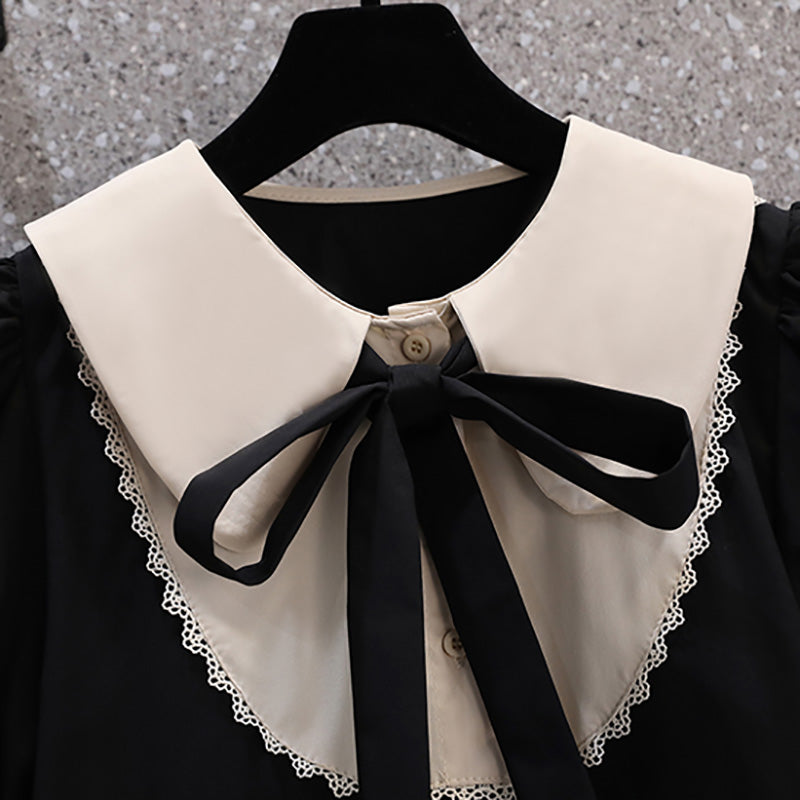 Plus Size Korean Doll Collar Shirt Dress