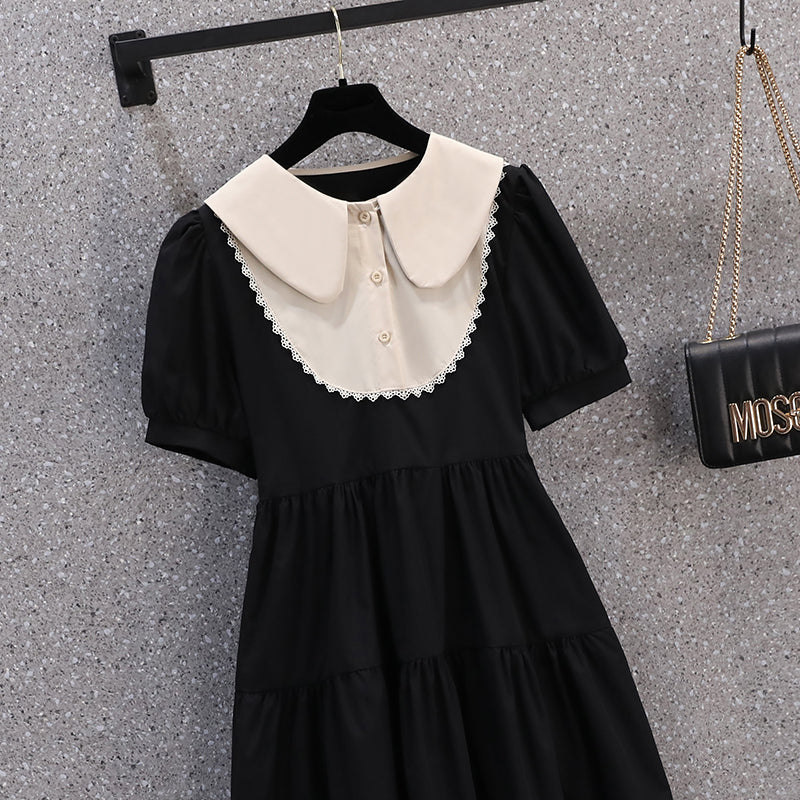Plus Size Korean Doll Collar Shirt Dress