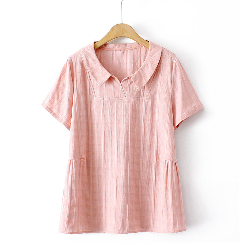 Plus Size Korean Textured Shirt Blouse (EXTRA BIG SIZE)