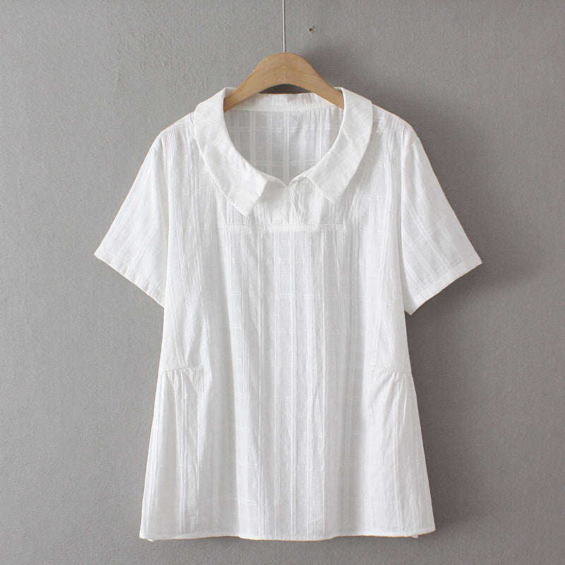 Plus Size Korean Textured Shirt Blouse (EXTRA BIG SIZE)