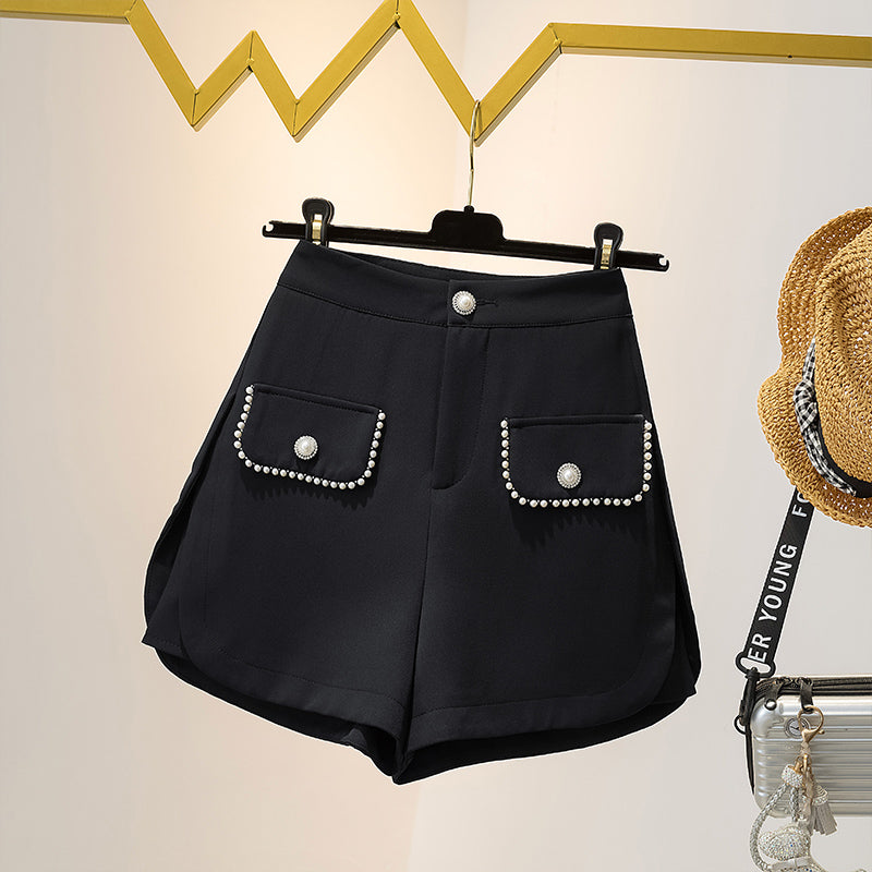 Plus Size Pearl Highwaist Shorts