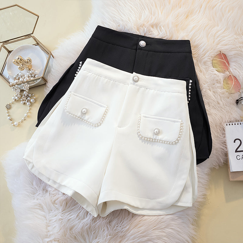 Plus Size Pearl Highwaist Shorts