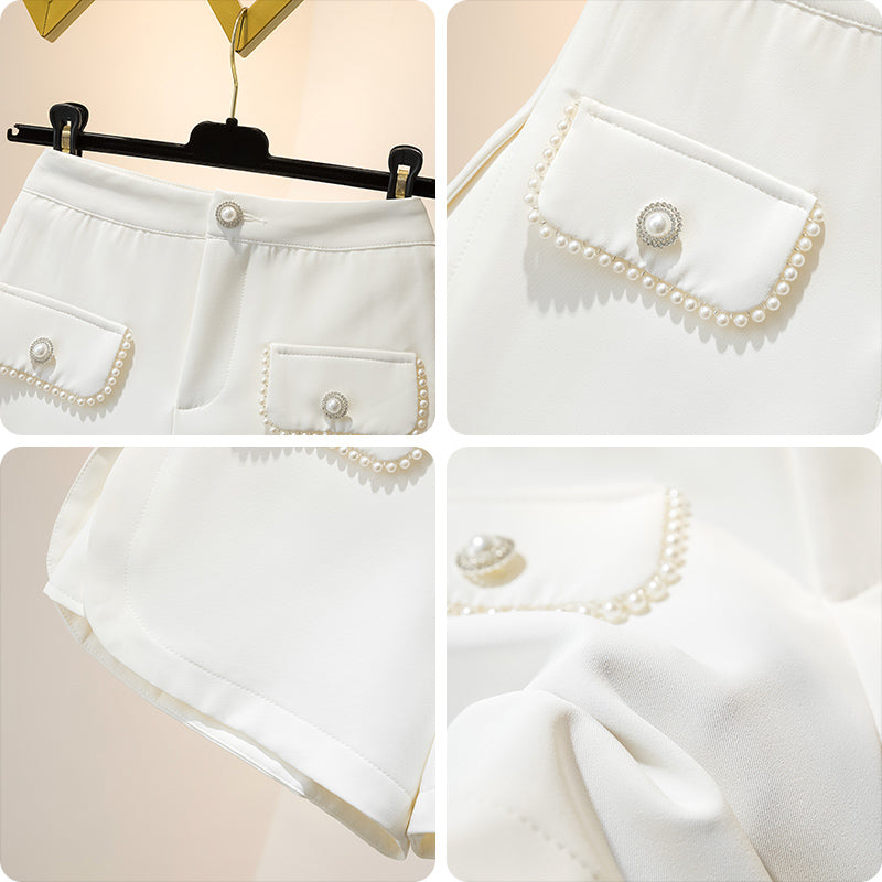 Plus Size Pearl Highwaist Shorts