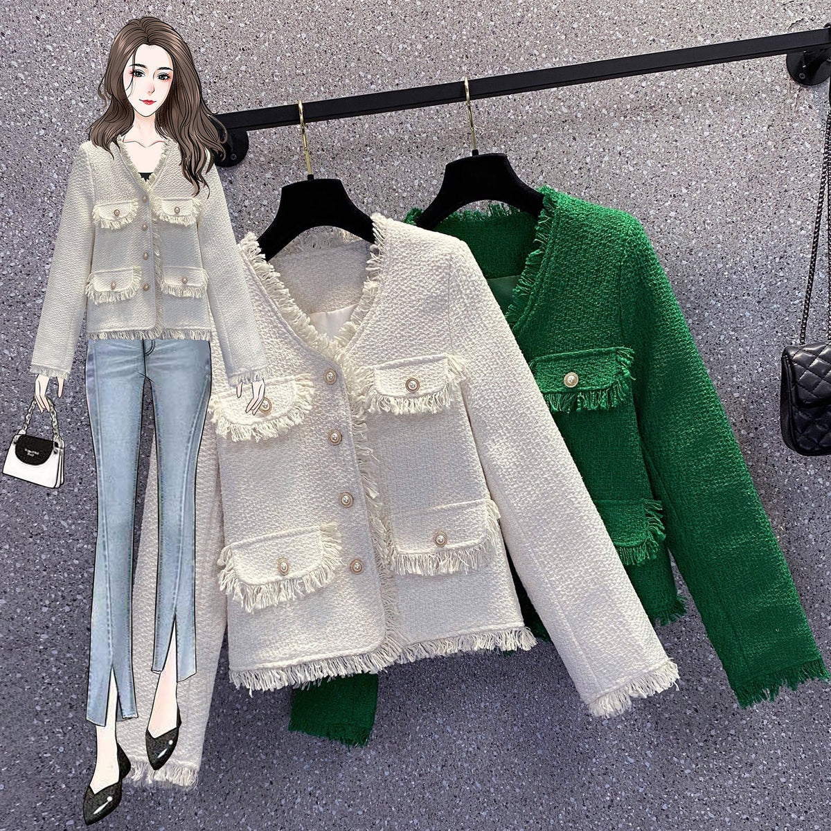 Plus Size Chanel-esque Fringe Jacket