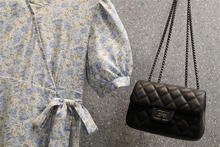 Plus Size Ditsy Floral Wrap Midi Dress