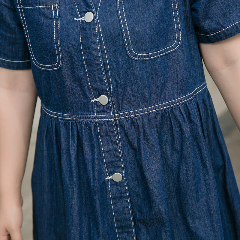 Plus Size Babydoll Denim Dress