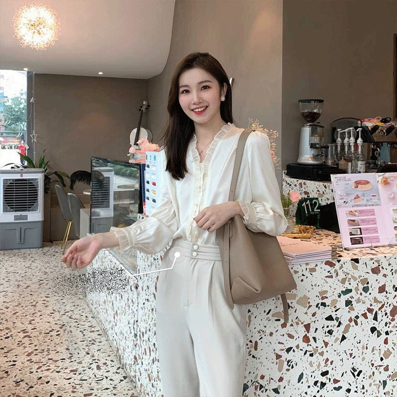 Plus Size Cream Trouser Pants