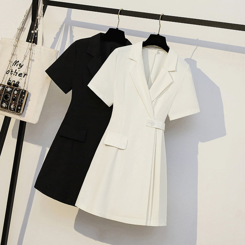 Plus Size Korean Blazer Shirt Dress