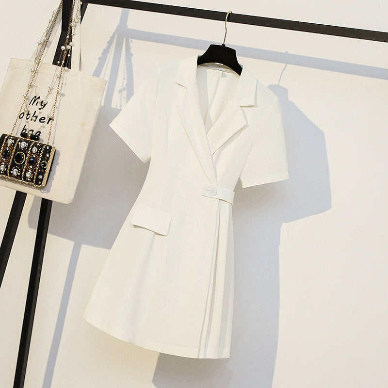 Plus Size Korean Blazer Shirt Dress
