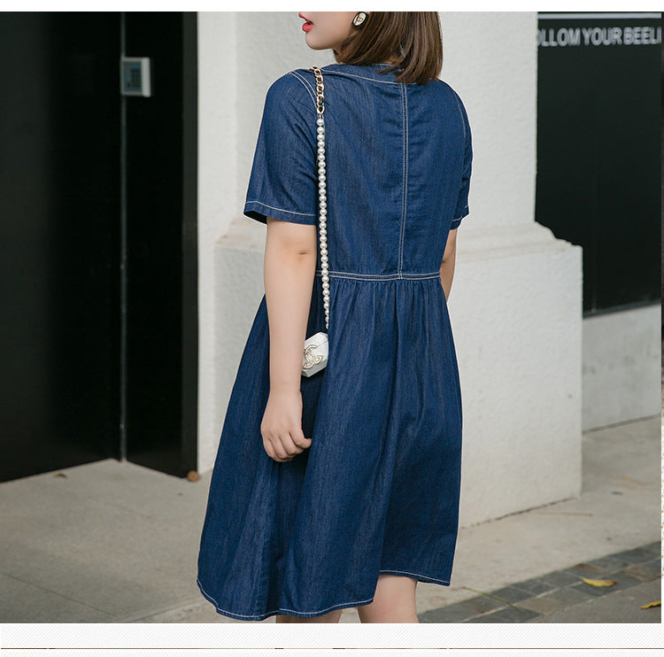 Plus Size Babydoll Denim Dress