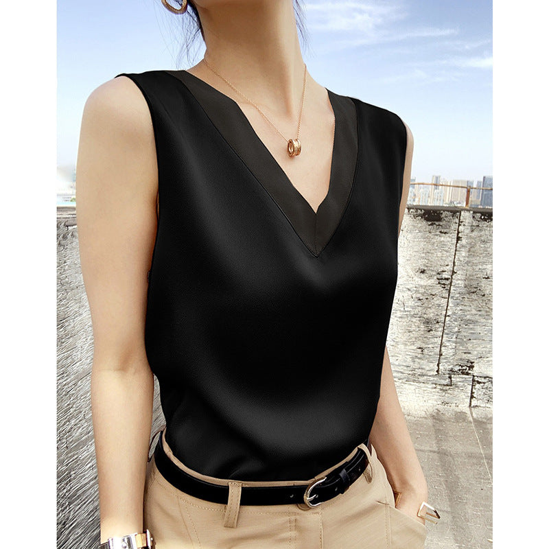 Plus Size Sateen Silky Blouse
