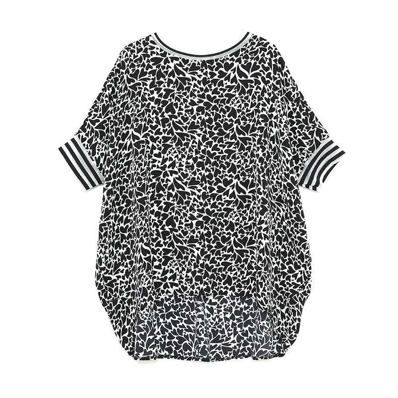 Plus Size Hearts Print Loose Blouse