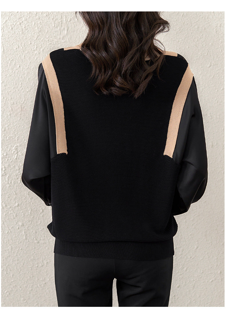 Plus Size Batwing V Neck Loose Sweater