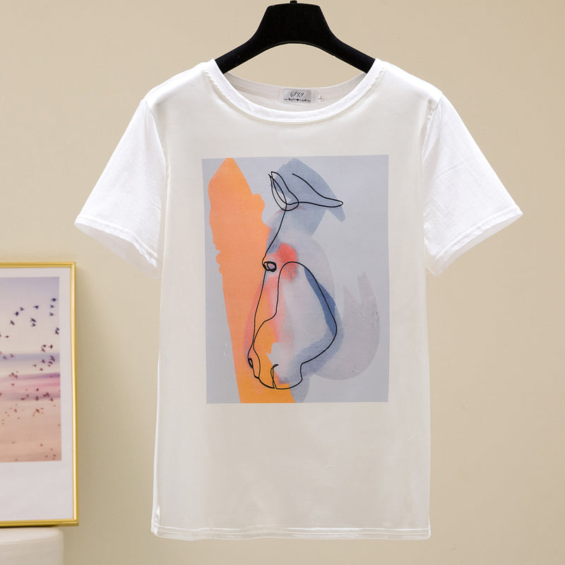 Plus Size Horse Graphic Blouse
