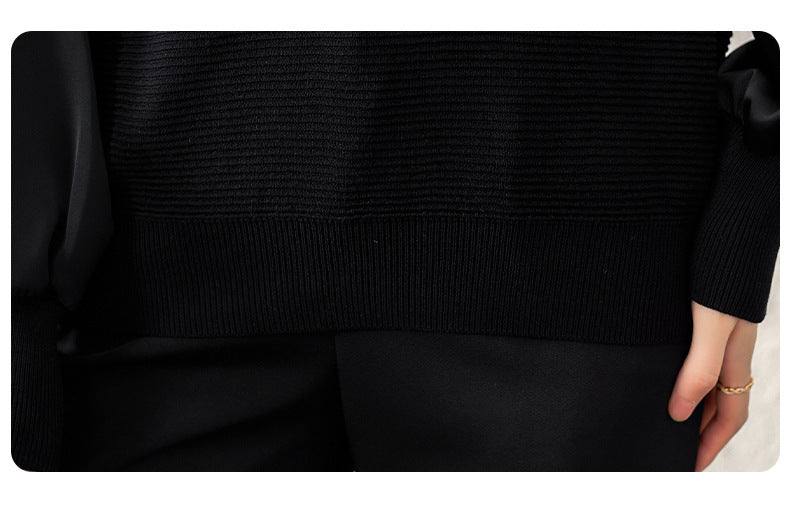 Plus Size Batwing V Neck Loose Sweater