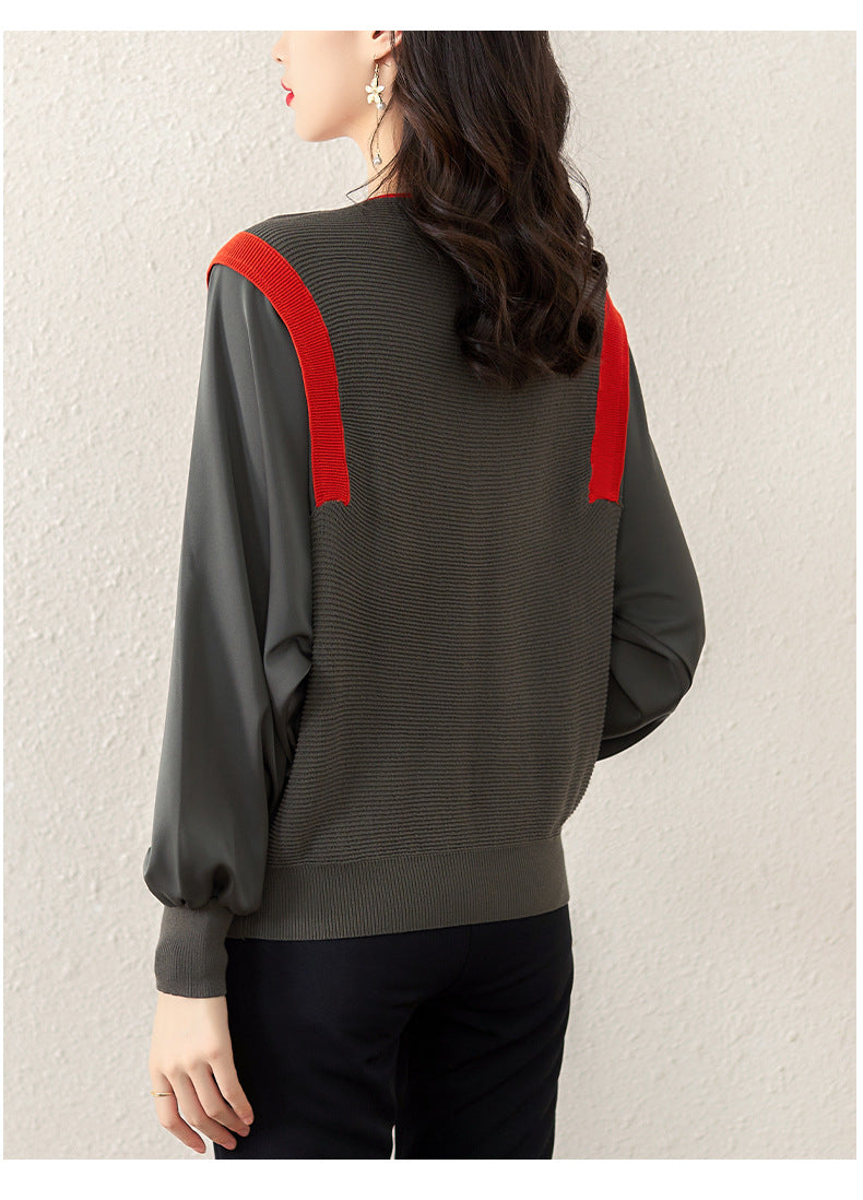Plus Size Batwing V Neck Loose Sweater