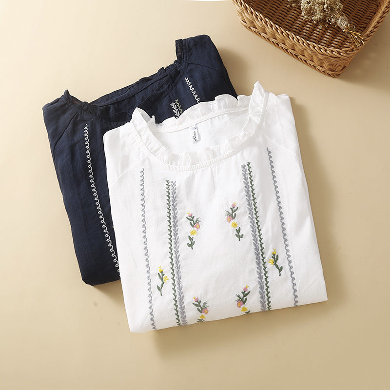 Plus Size Embroidered Blouse