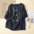 Plus Size Embroidered Blouse