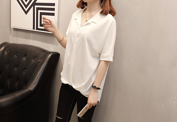 (Special Price!) Plus Size Loose Gathered Blouse