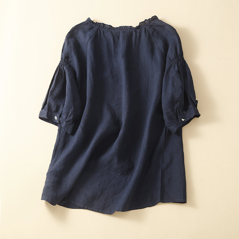 Plus Size Embroidered Blouse