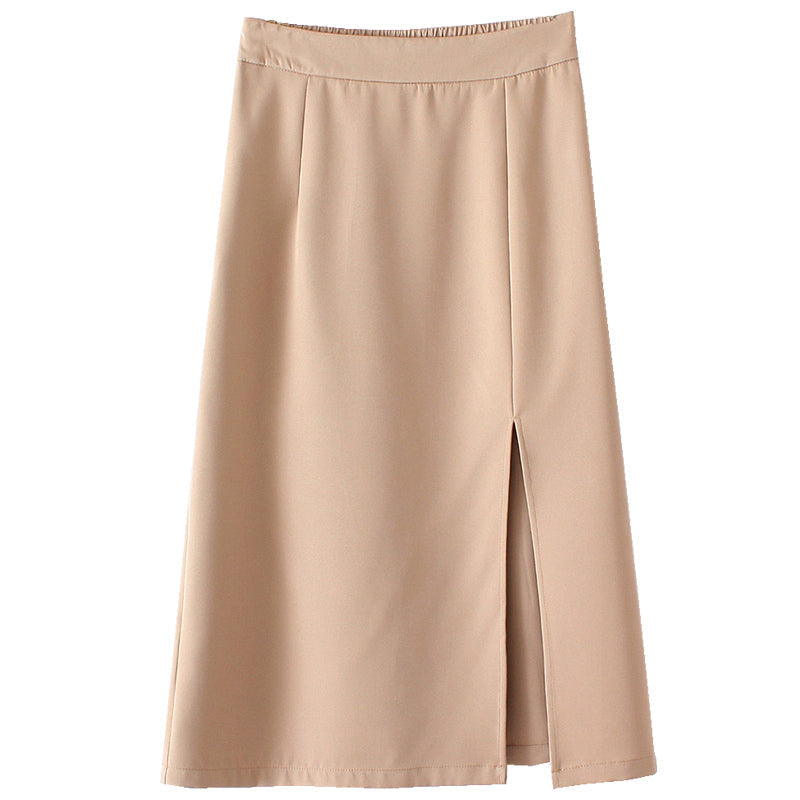 Plus Size Korean Slit Midi Skirt