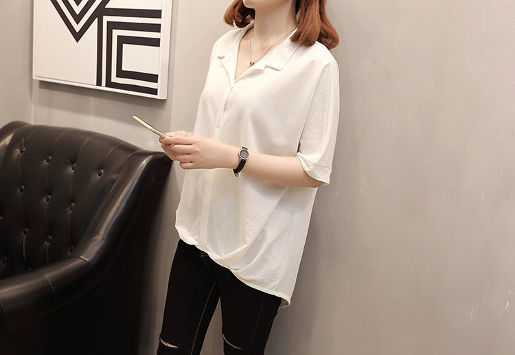 (Special Price!) Plus Size Loose Gathered Blouse