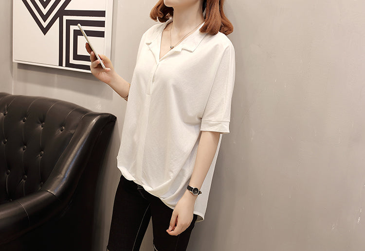 (Special Price!) Plus Size Loose Gathered Blouse