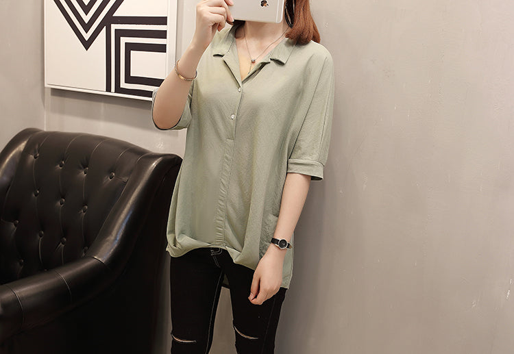 (Special Price!) Plus Size Loose Gathered Blouse