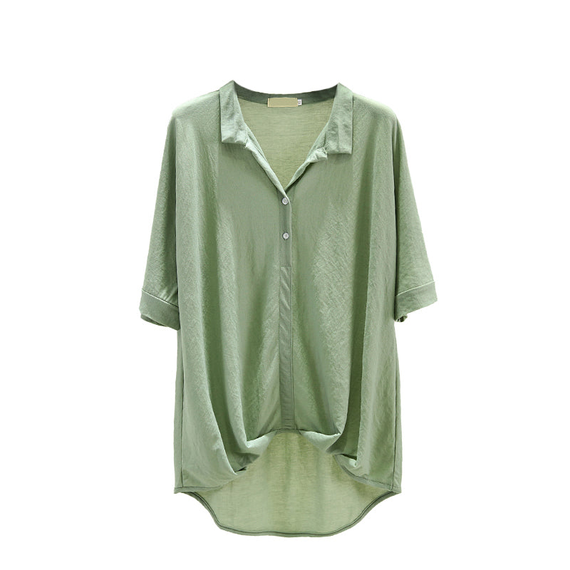 (Special Price!) Plus Size Loose Gathered Blouse