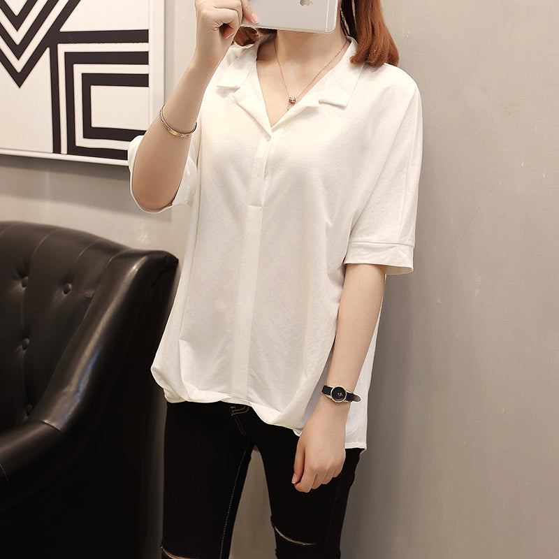 (Special Price!) Plus Size Loose Gathered Blouse