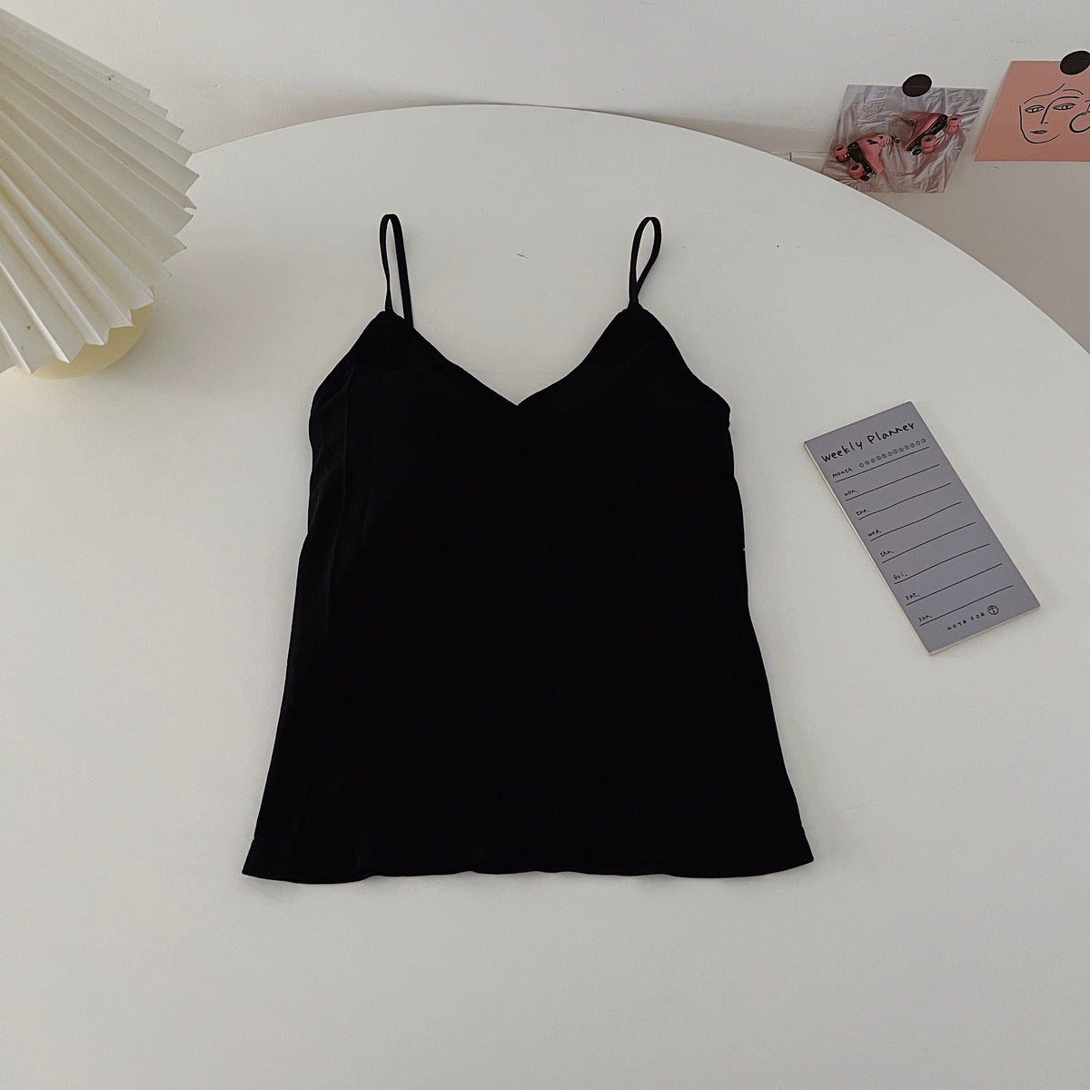 Plus Size V Neck Bra Pad Cami Top