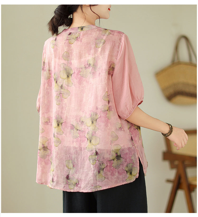 Plus Size Oriental Chinese Embroidery Cheongsam Blouse