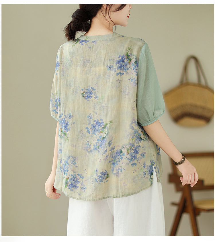 Plus Size Oriental Chinese Embroidery Cheongsam Blouse