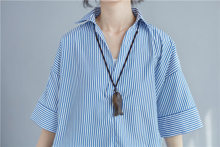 Plus Size Loose Stripe Tunic Top