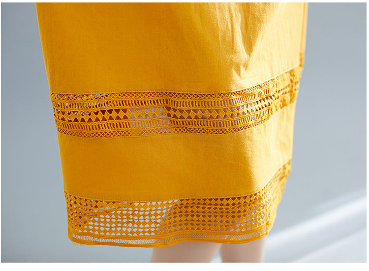 Plus Size Loose Lattice Lace Shift Dress