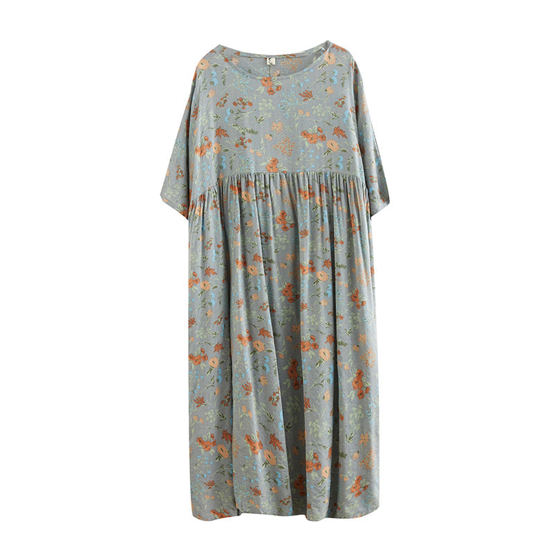 Plus Size Floral Babydoll Midi Dress