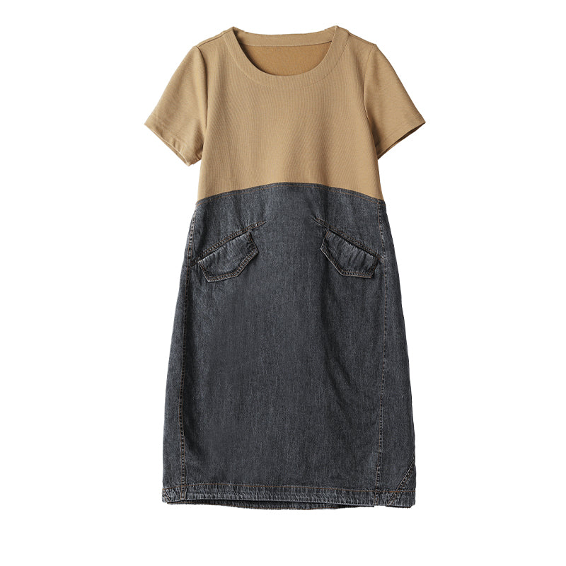 Plus Size Denim Layer T Shirt Dress