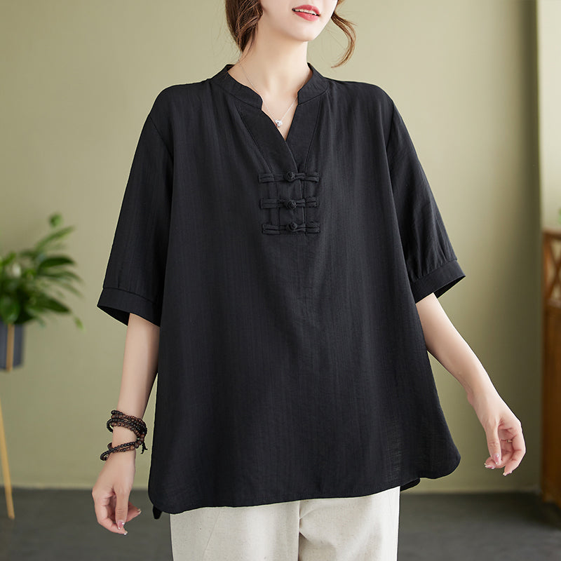 Plus Size Cheongsam Loose Blouse