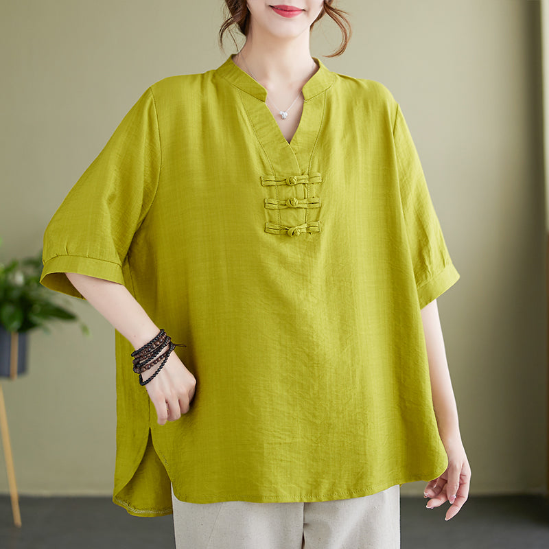 Plus Size Cheongsam Loose Blouse